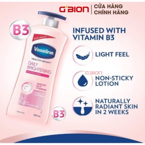 Sữa dưỡng thể Vaseline Healthy White UV Lightening Body Lotion 725ml chính hãng, NPP GBION