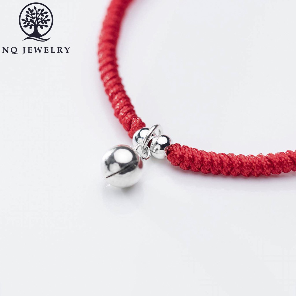 Vòng thắt dây đỏ chuông bạc - NQ Jewelry