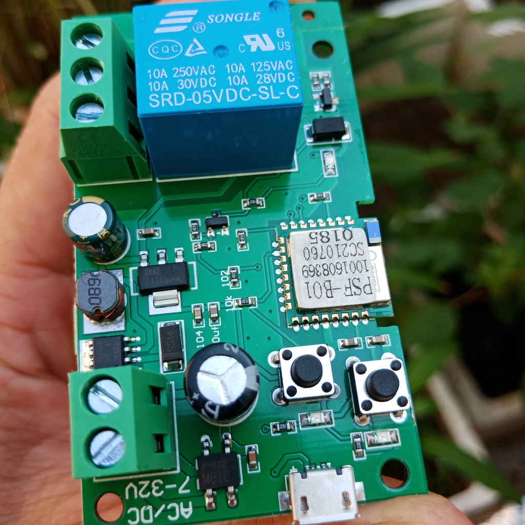 Bo mạch Sonoff 1 kênh điều khiển qua Wifi 3G, App Ewelink 5VDC/5-32VDC
