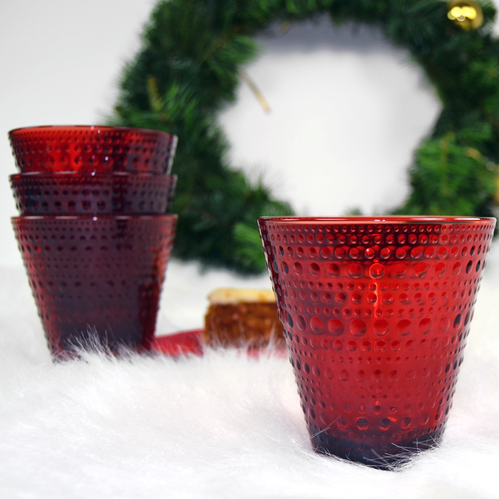 Bộ 2 cốc thủy tinh Kastehelmi Iittala Màu Đỏ 300ml