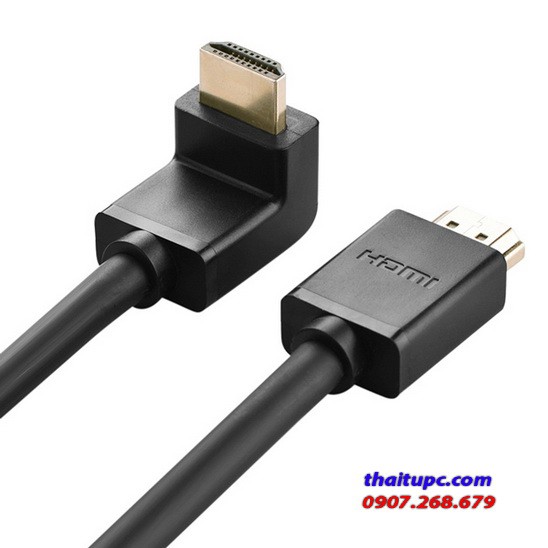 Cáp HDMI 3 Mét tròn, bẻ góc 90 độ Ugreen 10122