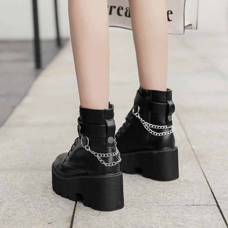 [Order] YAS0429-Giày da cao cổ phối chain | BigBuy360 - bigbuy360.vn