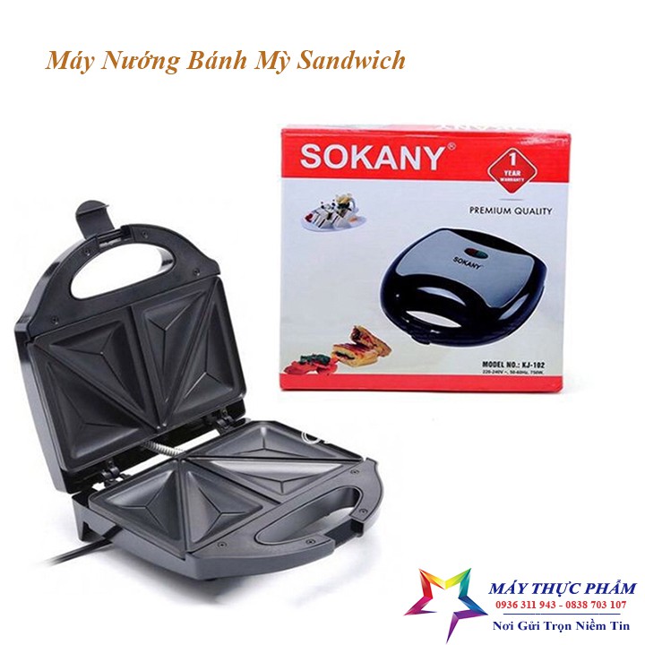 Máy nướng bánh mỳ SOKANY, Máy Kẹp Nướng Bánh Mì, Ép Bánh Sandwich, Rán Trứng, Làm Đồ Ăn Sáng, Nướng Thịt 2 Mặt Đa Năng