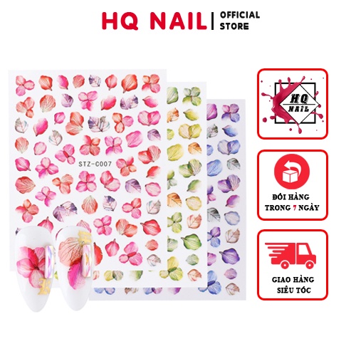 Stick dán móng , hình dán hoa khô lụa cực xinh và sang chảnh
