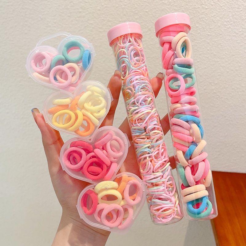 Dây Buộc Tóc Cao Su Co Giãn Tốt Màu Kẹo Ngọt Dành Cho Bé Gái