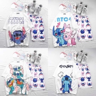 [ Có 9 mẫu - COMBO TIẾT KIỆM ] Set áo 3D Stitch + quần short cartoon Stitch BT21 unisex