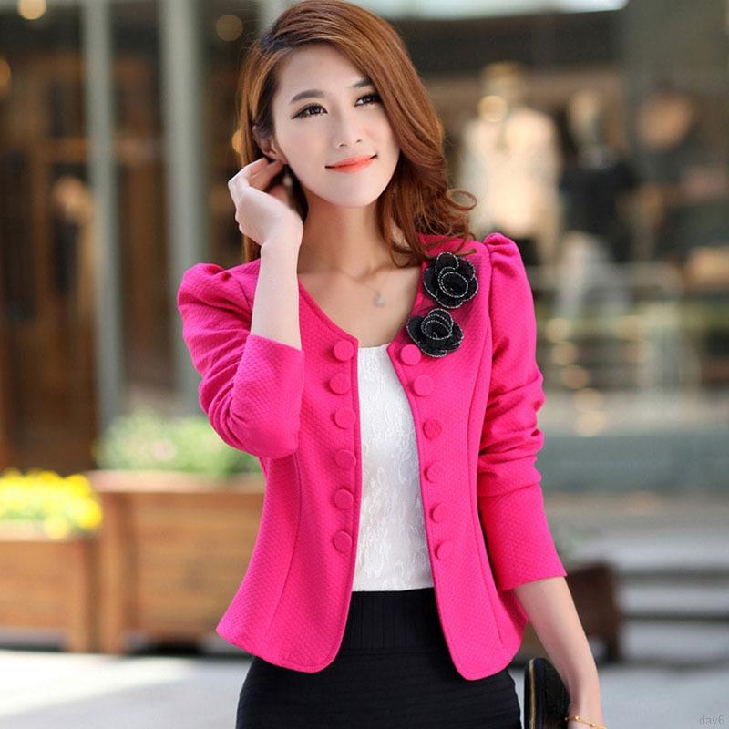 Áo Khoác Blazer Hoạ Tiết Hoa Hồng Phong Cách Hàn Quốc