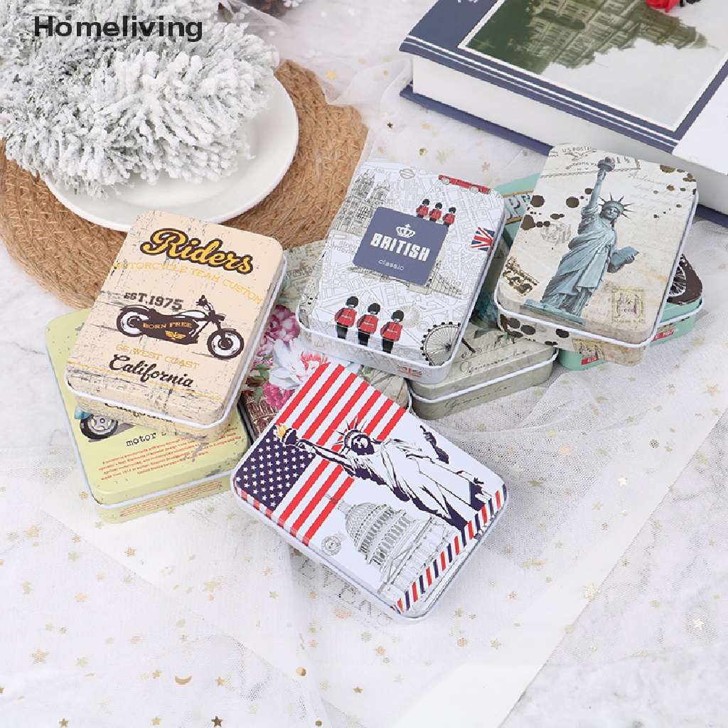 Hộp Thiếc Nhỏ Hình Chữ Nhật Đựng Trang Sức / Đồng Xu Tiện Dụng