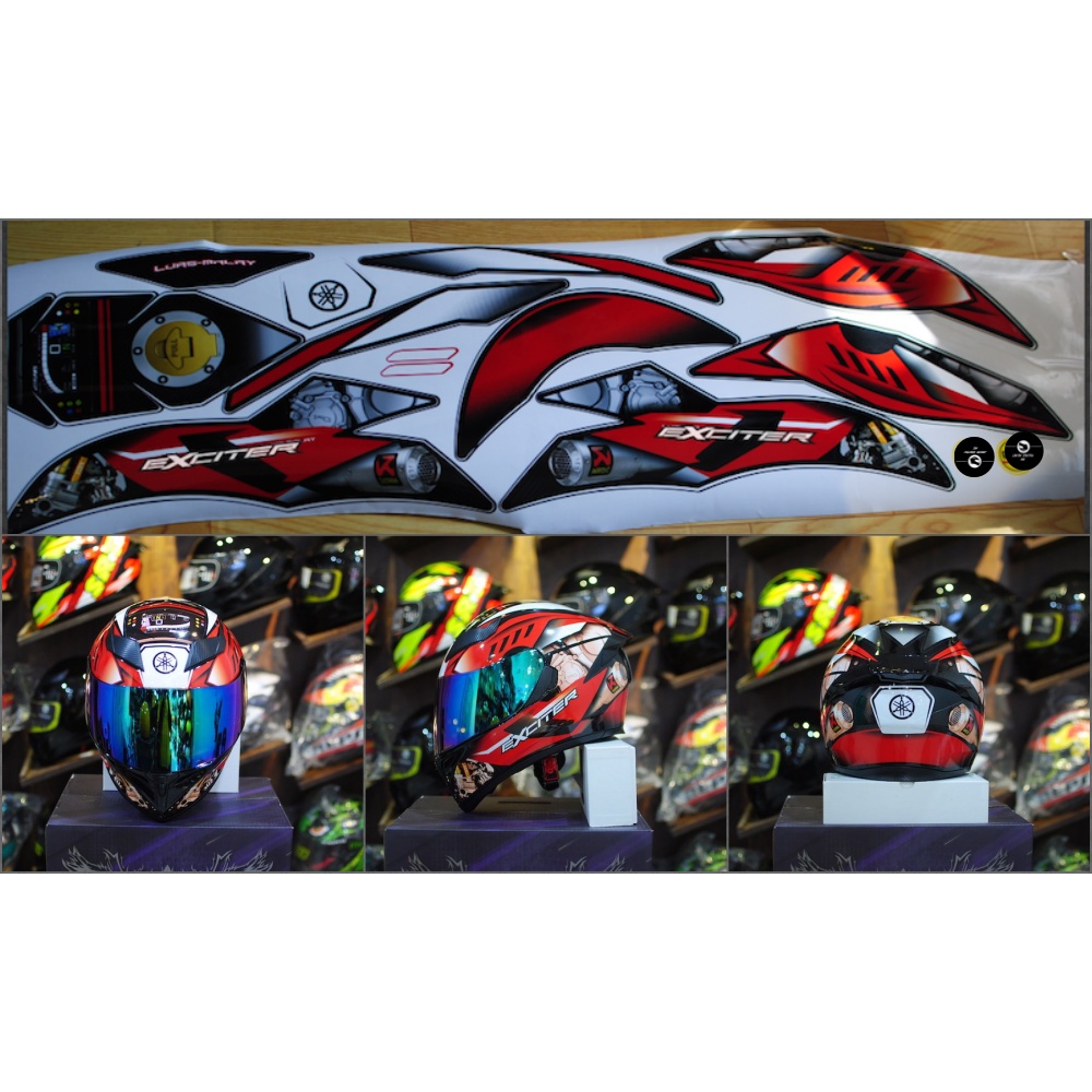 Tem Yamaha Exciter dán mũ bảo hiểm Fullface