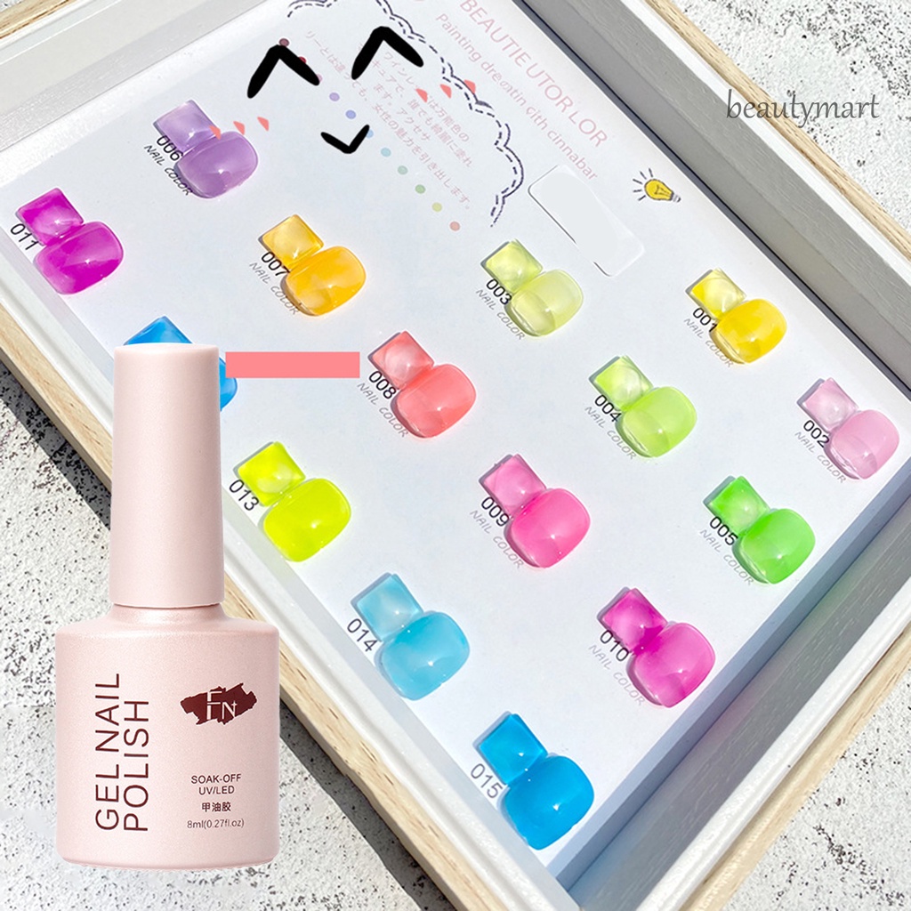 [Hàng mới về] Gel sơn móng tay dạng thạch màu trong suốt dễ tẩy 8ml