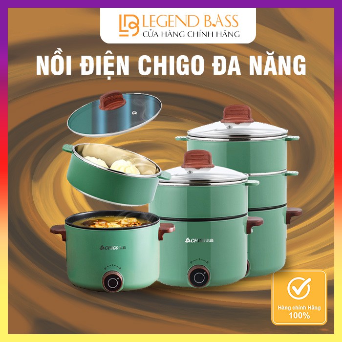 Nồi Điện Đa Năng Chống Dính Cao Cấp Chính Hãng Chigo | Nồi Lẩu Điện Đa Năng Gia Đình Bảo Hành 12 Tháng