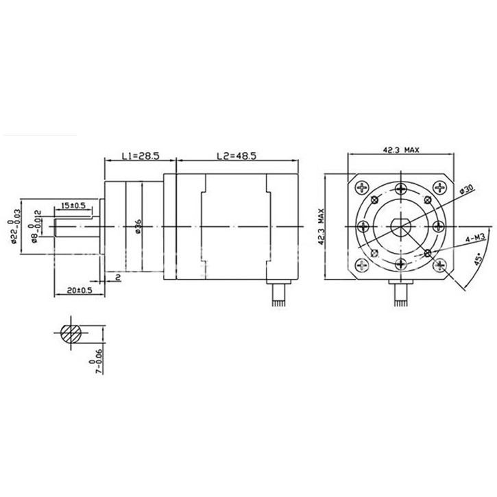 Động cơ bước giảm tốc hành tinh size 42 tỉ số 3969/289(1:14) và 57/11(1:5)