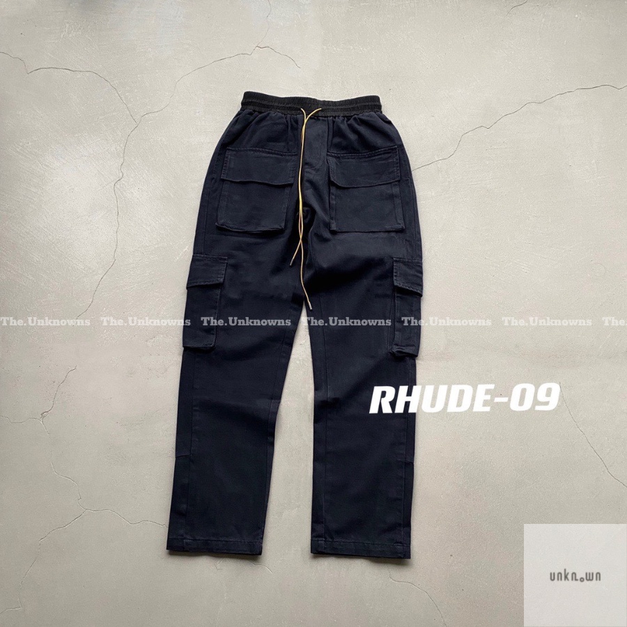 👑👑-Quần Snap II  R.HUDE  BLACK CARGO PANTS,quần cargo pants ống suông cao cấp full túi tag