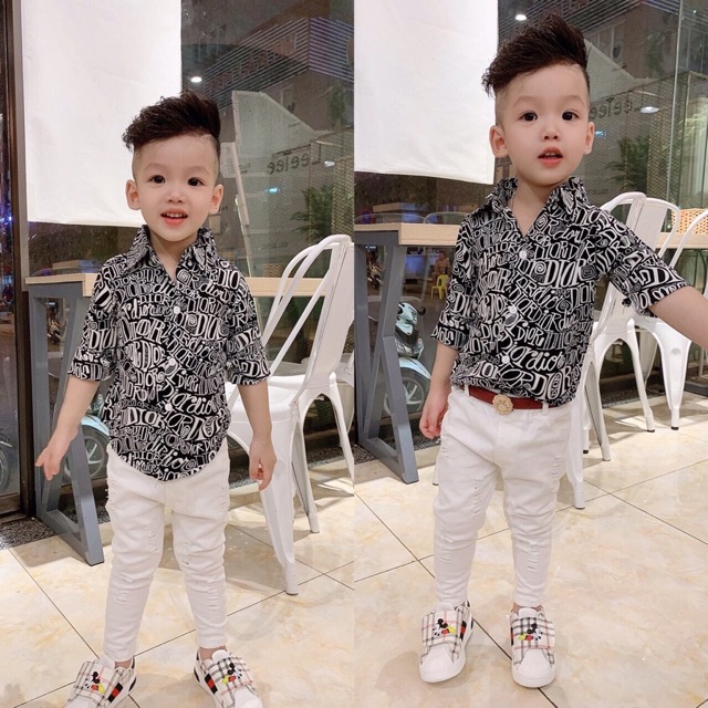 Áo sơ mi hoặc quần kaki mềm co giãn cho bé trai 9-20kg