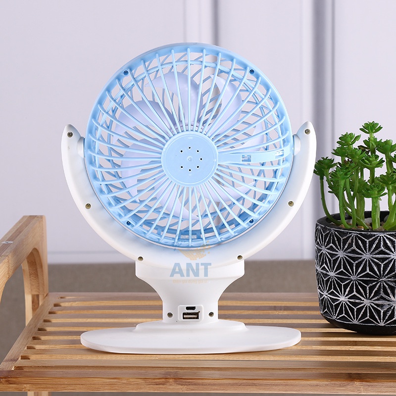 QUẠT ĐỂ BÀN SẠC TÍCH ĐIỆN XOAY 360 ĐỘ JR-5566