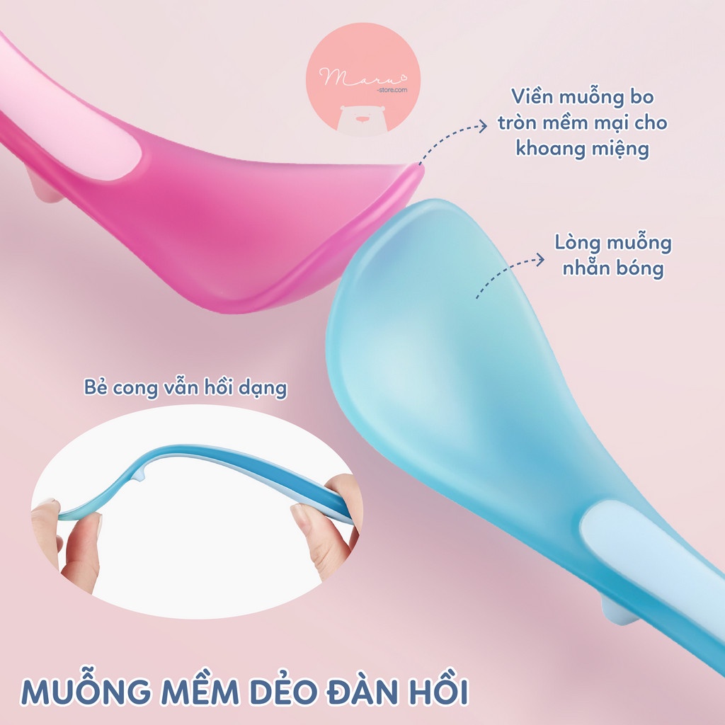 Bộ 3 muỗng báo nóng cho bé ăn dặm KUB