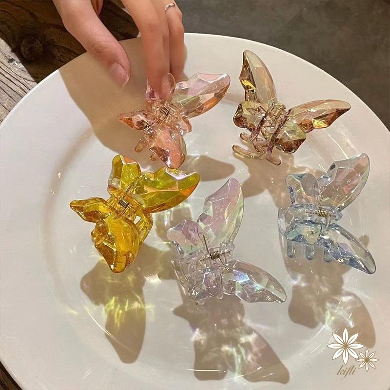 【kifli】Kẹp Tóc Hình Bướm Pha Lê Tinh Tế Thời Trang