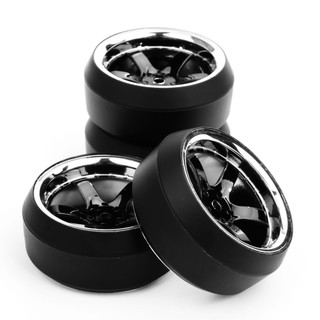 4pcs flat drift tire rims for hsp hpi 1:10 rc on-road car pp0104+pp0367 12mm hex