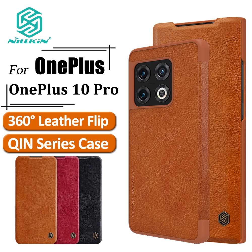 Bao da điện thoại Nillkin Qin nắp lật bảo vệ 360 độ chống sốc toàn diện cho OnePlus 10 Pro