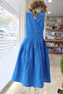 Đầm Linen Hai mặt eo nơ