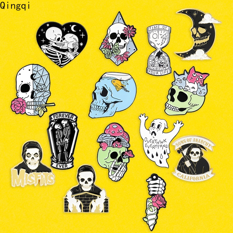 Ghim cài áo Miss Zoe bằng kim loại hình bộ xương nhiều kiểu tùy chọn thời trang cá tính