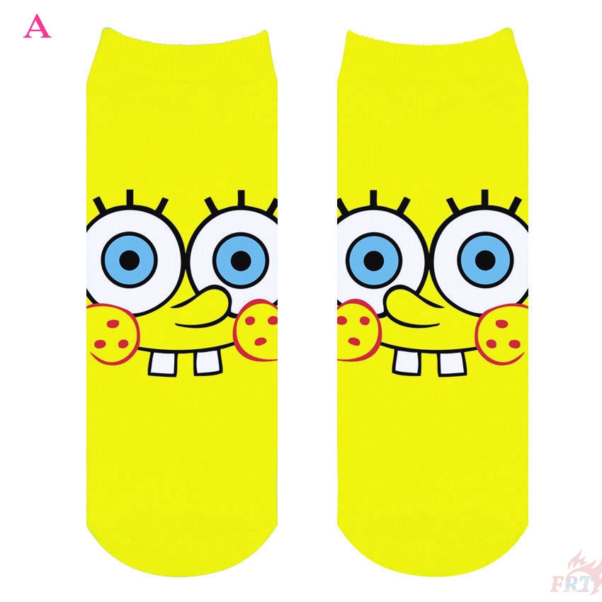 ✨ Ready Stock ✨  ❀Spongebob Squarepants Tất❀ Harajuku Smile Cotton Ankle Socks
