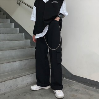 Quần ulzzang unisex túi hộp đen