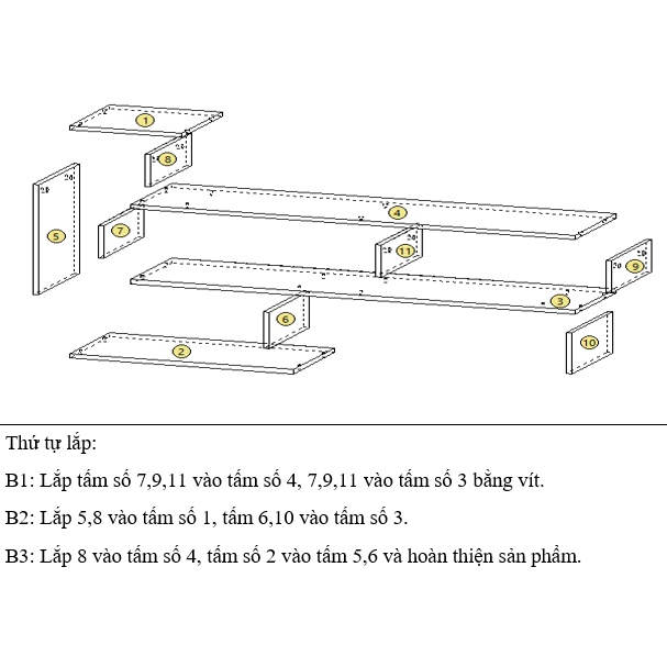 Kệ tivi để sàn phòng khách đơn giản, dễ dàng lắp đặt chất liệu gỗ MDF phủ melamin cao cấp TADA - ZPDS3