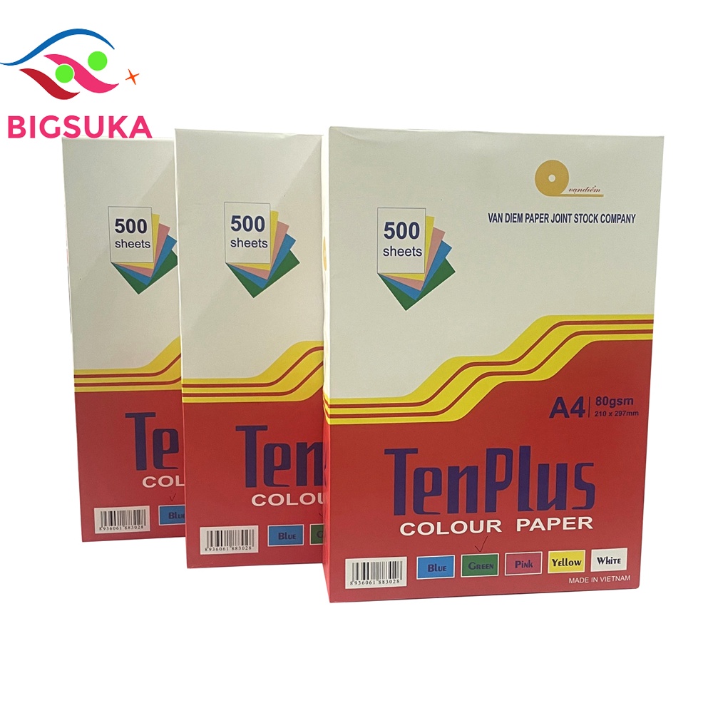 Giấy A4 màu dày 80gsm Paper One 500 tờ BIGSUKA