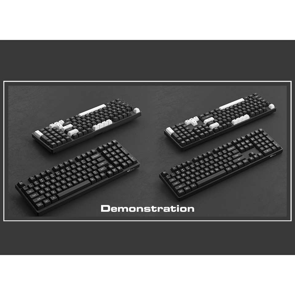 Bộ keycap AKKO White on Black WoB