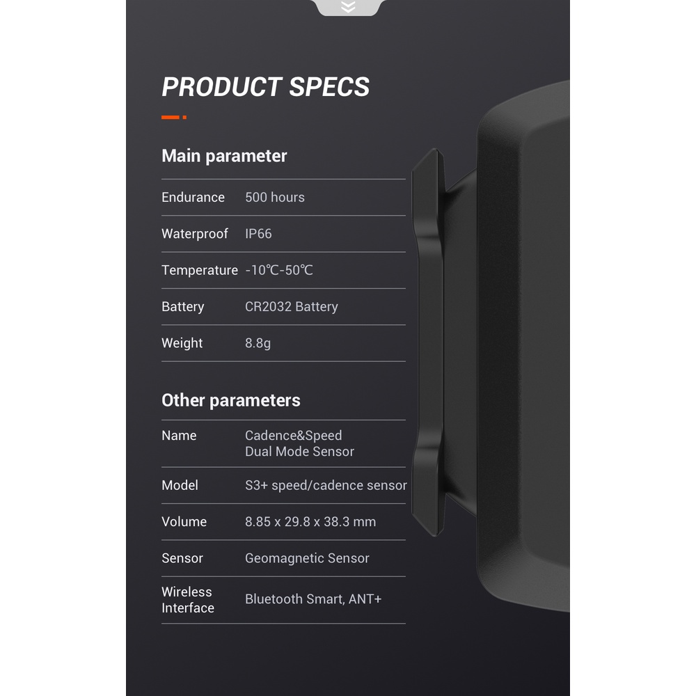 Cảm biến tốc độ Magene S3 + cho máy tính garmin sport bryton dual bike zwift