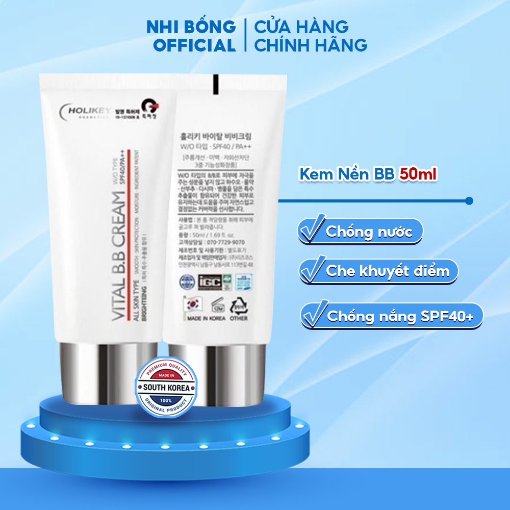 Kem Nền Trang Điểm - Kem Trang Điểm Chống Nắng Holikey Vital Bb Cream Hàn Quốc Spf /40 Pa 50ml