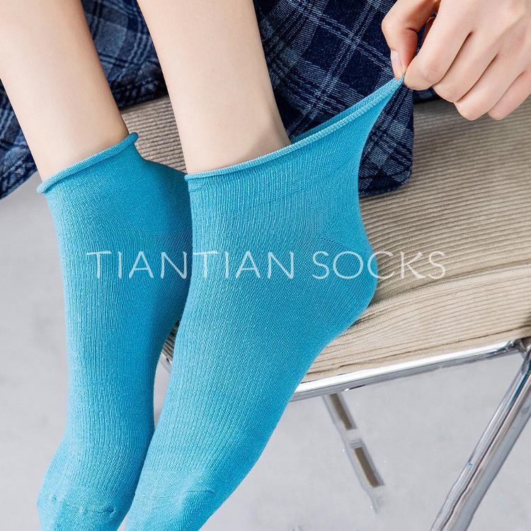TIAN TIAN T172 Vớ Cotton Cổ Thấp Tất cổ ngắn Màu Sắc Kẹo Ngọt Thời Trang Xuân Hè Nhật Bản Cho Nữ