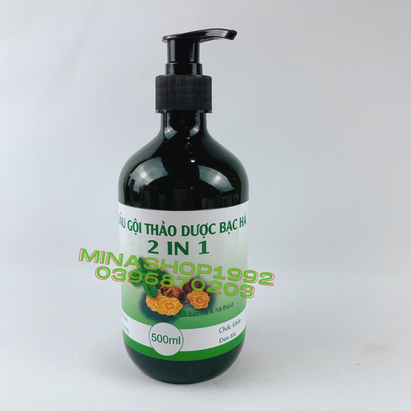 [500ml] DẦU GỘI BẠC HÀ 2in1  - Giảm rụng tóc, giảm chẻ ngọn, nuôi dưỡng tóc từ sâu bên trong