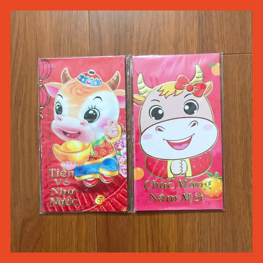 Freeship 50k ⚡ Lốc 6 bao lì xì mừng năm mới, cho tết yên vui, cho xuân sum vầy