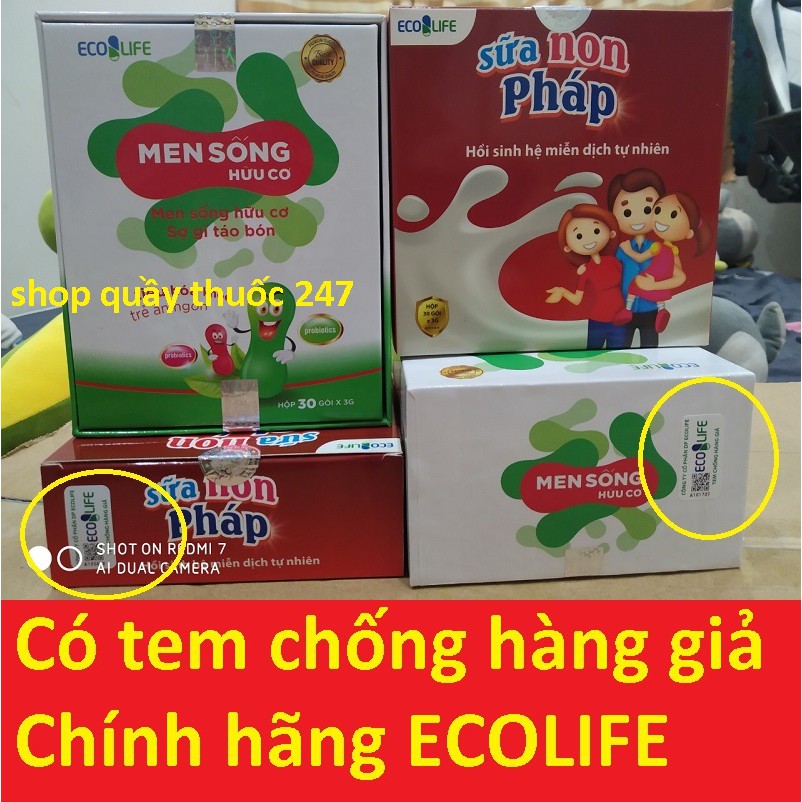 combo men sống hữu cơ Ecolife và sữa non Pháp Ecolife cho bé ăn ngon,ngủ tốt,hết rối loạn tiêu hóa,tăng cân an toàn
