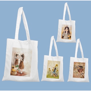 Túi tote , túi vải CANVAS đựng đồ size 37x33 có khóa miệng Hàn Quốc cao cấp