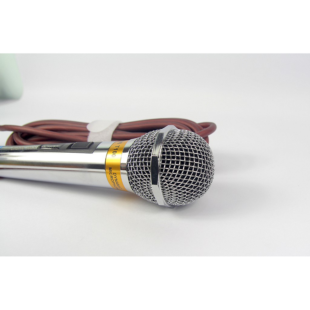 Micro karaoke Kiwi T100 , Mic hát có dây cao cấp - Hàng chính hãng