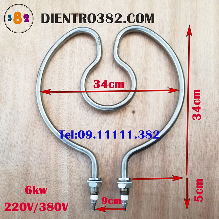 Điện trở vòng tròn tim công suất 4kw, 5kw, 6kw. may so vòng tròn kép chất liệu inox304