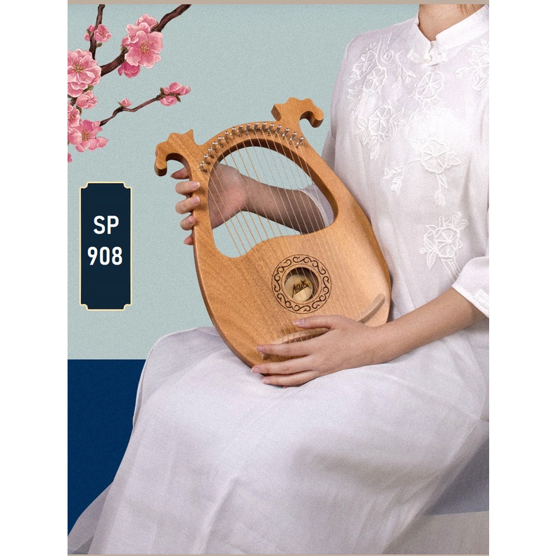 Đàn hạc cầm tay LYRE HARP MOLIN-IM0175 -16 DÂY Âm vang phím chuẩn