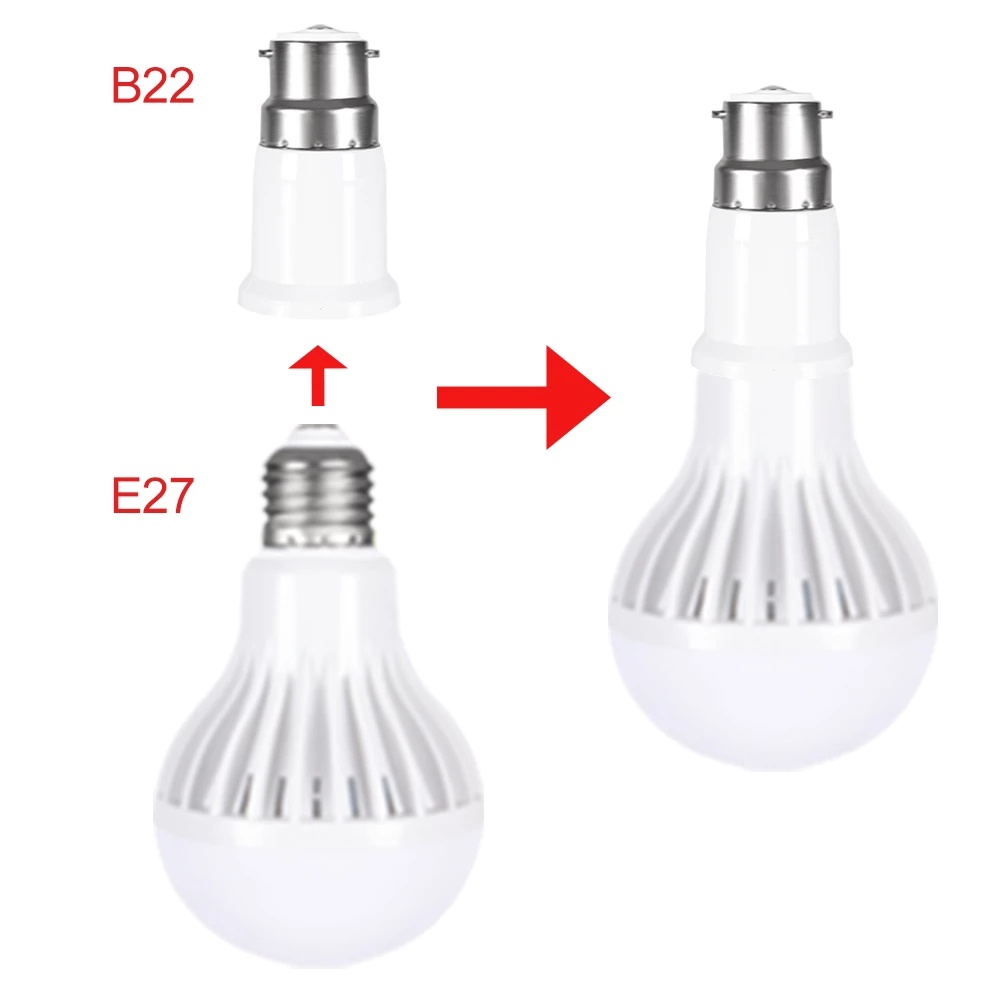 B22 To E27 Conversion Lamp Holder Adapter for Home Lighting Fixtures