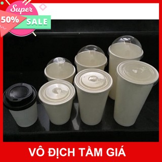 50 cái cốc giấy giữ nhiệt có nắp 8oz&12oz&16oz bao gồm nắp