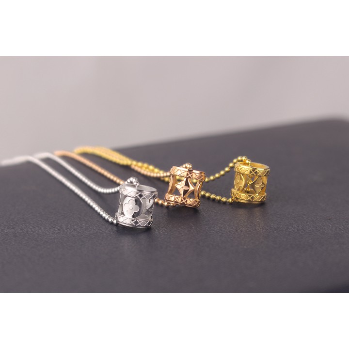 Dây chuyền nữ titan cao cấp hình ống chạm L V siêu đẹp, bền màu, chuẩn thời trang