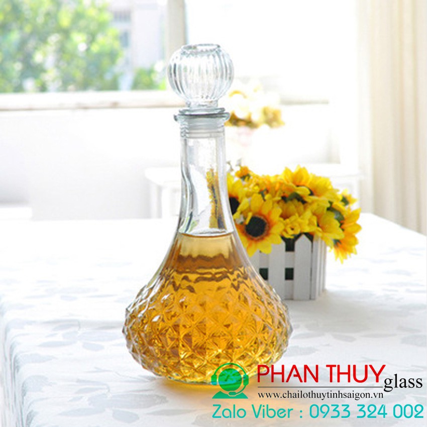 [ Rẻ Vô Địch ] Bình Thủy Tinh ngâm Ruou 750ml Sang Trọng