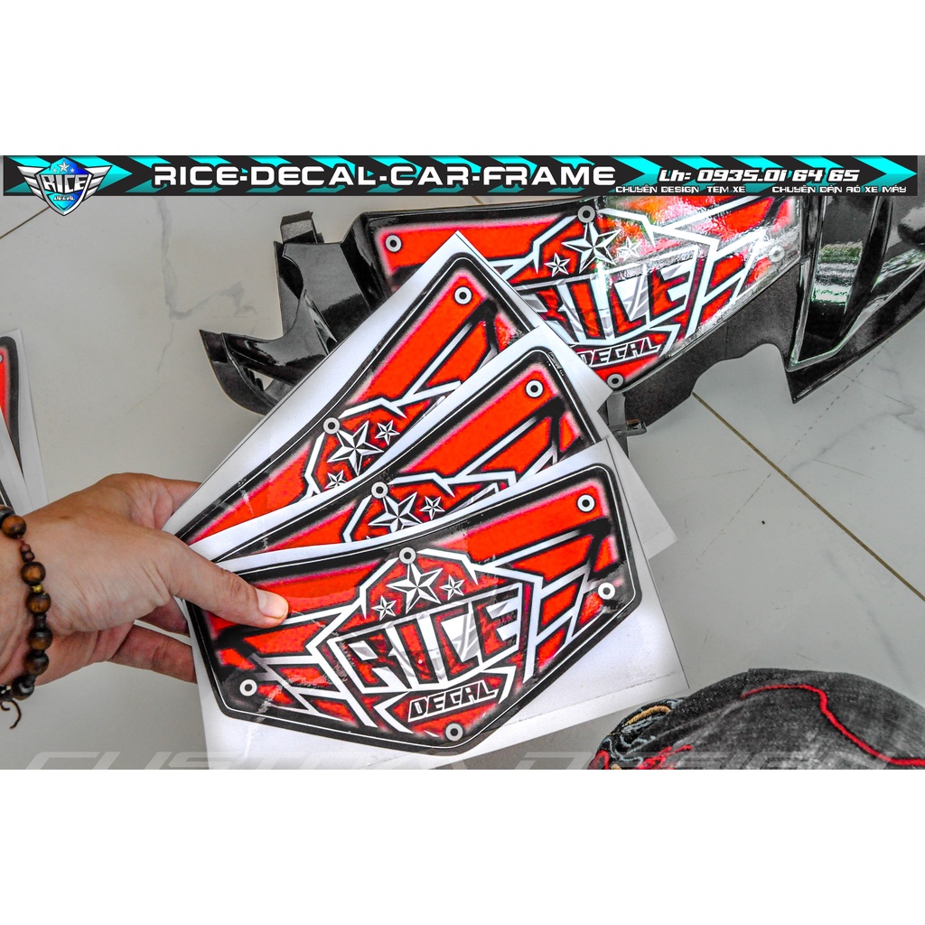 Tem Dán Hộp Đầu Sirius Sihello Đen Logo Rice decal