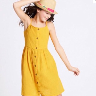 Váy 2 dây vàng zara dư xịn sz 13/14