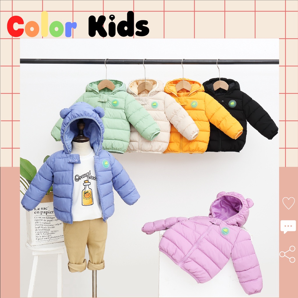 Áo khoác phao trẻ em , áo gió dành cho bé từ 0 - 7 tuổi hàng cao cấp siêu ấm áp co đèn nhiều màu Color Kids.