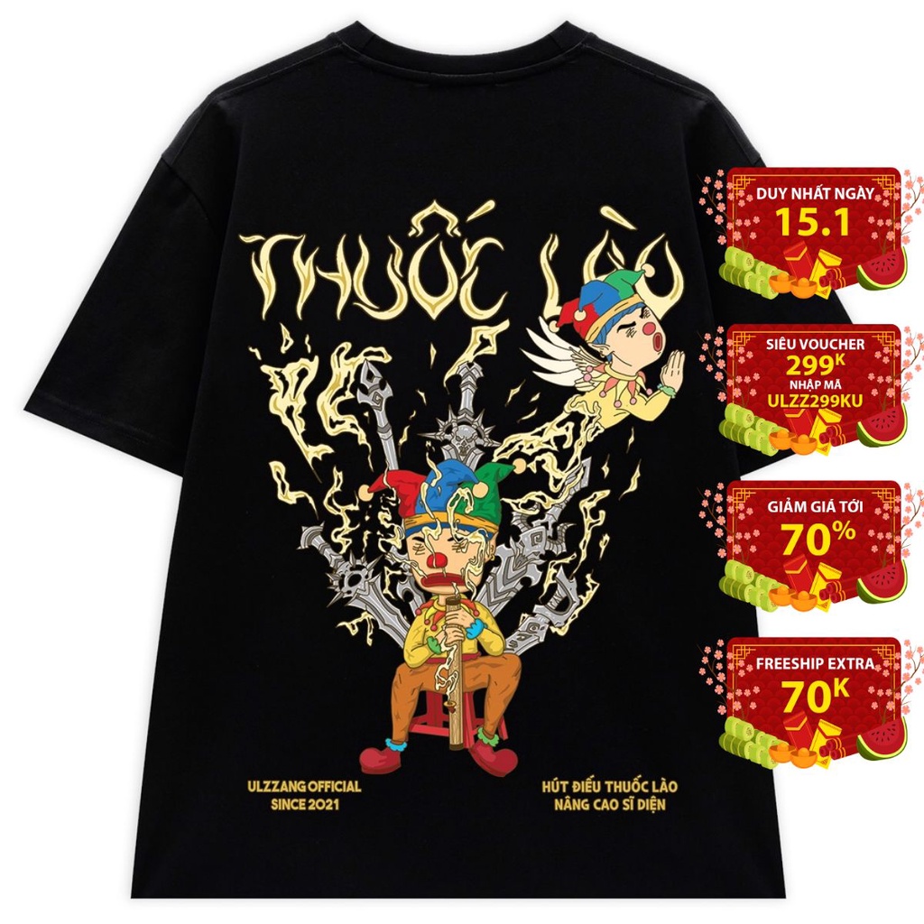 Áo thun local brand ULZZ ulzzang thuoclao dáng unisex tay lỡ U-24