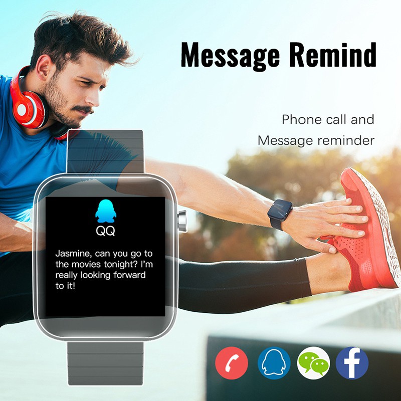 Đồng Hồ Thể Thao Thông Minh Màn Hình Nhấn + Dây Đeo Trái Tim