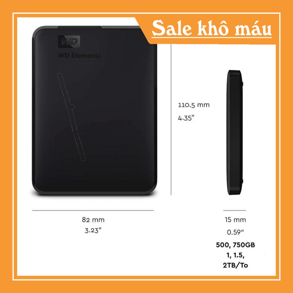 HÀNG KHỦNG Ổ cứng di động 1TB WD Elements 500GB Portable HDD BOX 500GB 1000GB tặng túi chống sốc HÀNG KHỦNG
